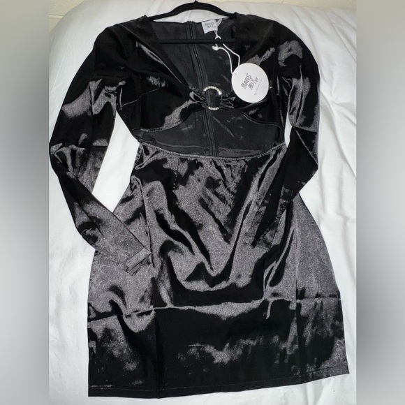 Princess Polly black satin dress - Picture 1 of 1